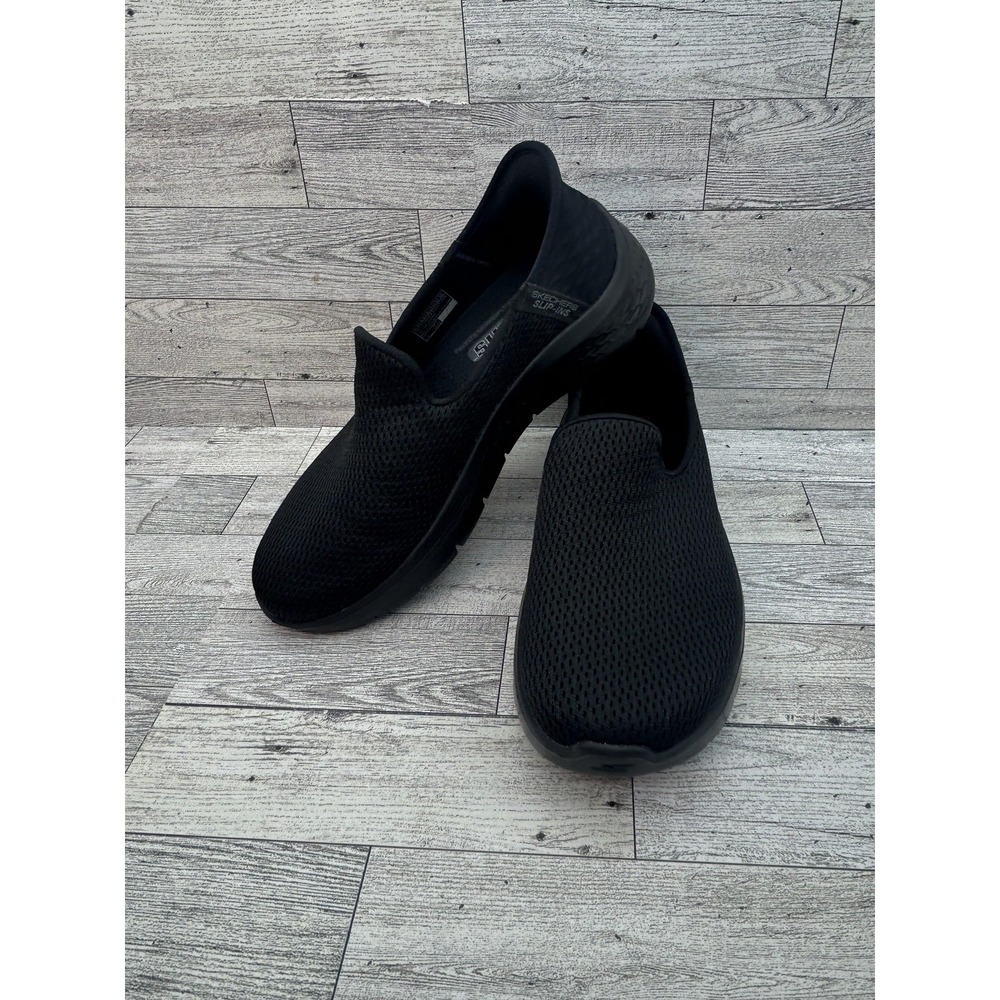 Skechers Slip-Ins Go Walk‎ Shoes Womens Size 6.5 Black Hands Free Comfort Mesh